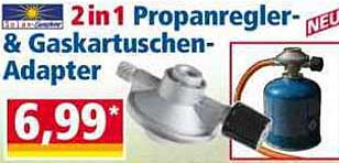 2 in 1 Propanregler- & Gaskartuschen-Adapter