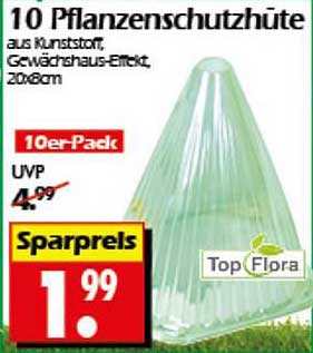 10 Pflanzenschutzhüte - aus Kunststoff, Gewächshaus-Effekt, 20x60cm