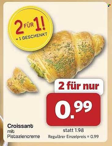 2 Croissants mit Pistaziencreme für nur 0,99 € – 2 für 1 Angebot!