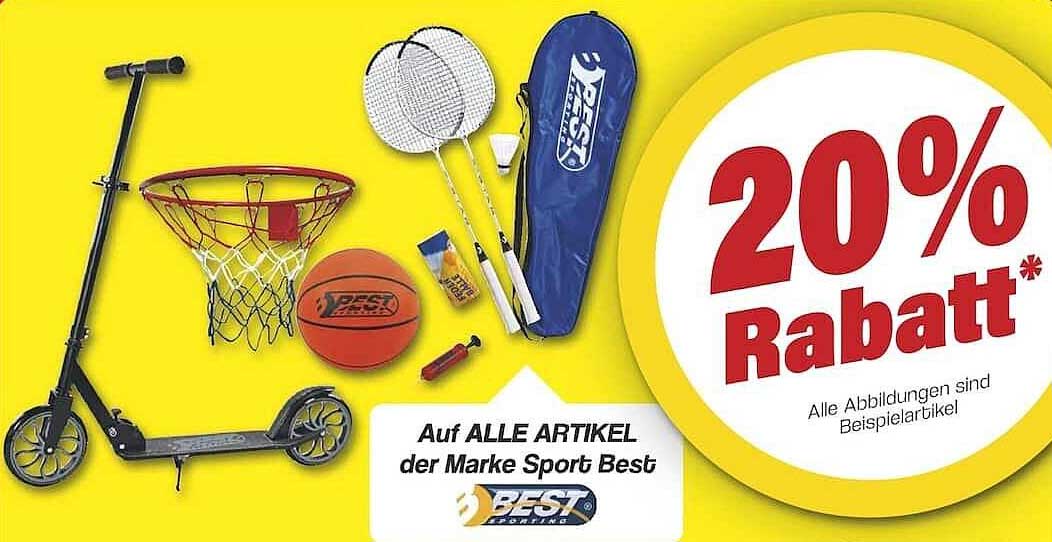 20% Rabatt auf alle Artikel der Marke Sport Best