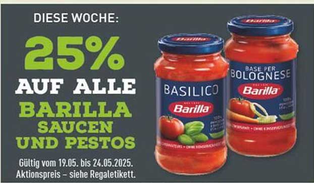 25% auf alle Barilla Saucen und Pestos