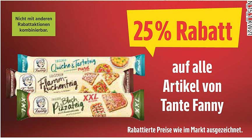 25% Rabatt auf alle Artikel von Tante Fanny
