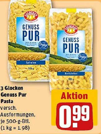 3 Glocken Genuss Pur Pasta, 500 g-Btl.