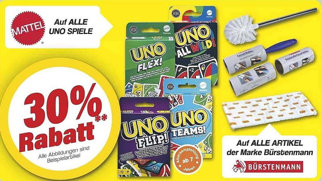 30% Rabatt auf alle UNO Spiele
