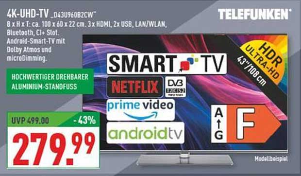 4K-UHD-TV Telefunken D43U960B2CW