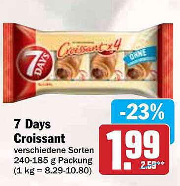 7 Days Croissant - verschiedene Sorten 240-185 g Packung