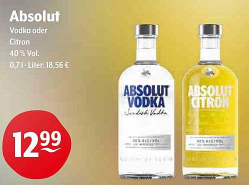 Absolut Vodka oder Citron 0,7l