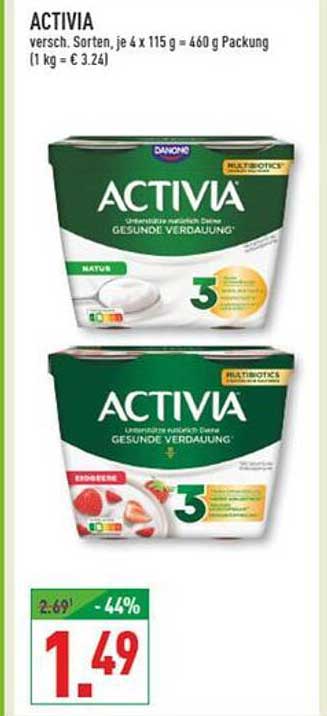 ACTIVIA verschiedene Sorten, je 4 x 115 g - 460 g Packung