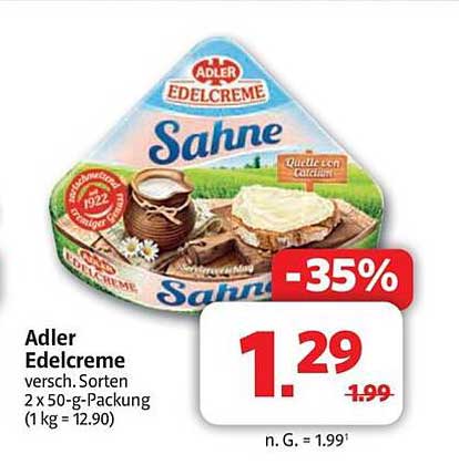 Adler Edelcreme 2 x 50-g-Packung