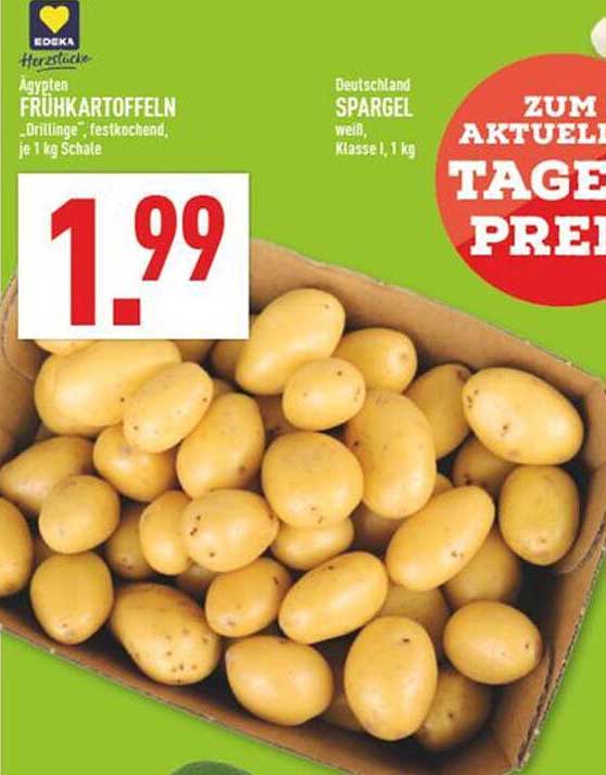 Ägypten Frühkartoffeln – Drillinge, festkochend, je 1 kg Schale