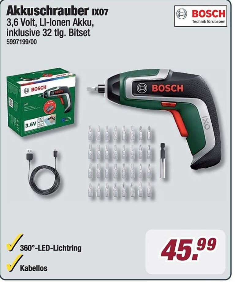Akkuschrauber IX07 mit 32-tlg. Bitset – Bosch