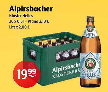 Alpirsbacher Kloster Helles - 20 x 0,5 l