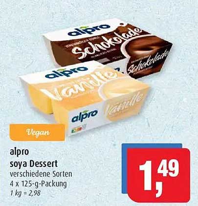 Alpro Soja Dessert verschiedene Sorten 4 x 125-g-Packung
