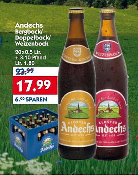 Andechs Bergbock/Doppelbock/Weizenbock 20x0.5 Ltr.