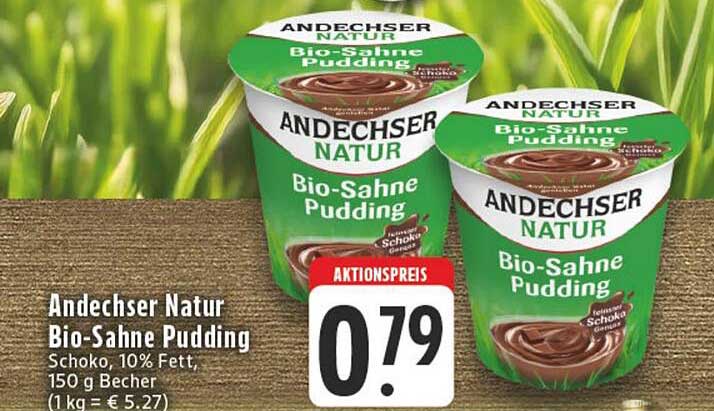Andechser Natur Bio-Sahne Pudding Schoko, 10% Fett, 150 g Becher