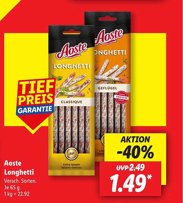 Aoste Longhetti - Verschiedene Sorten, je 65 g