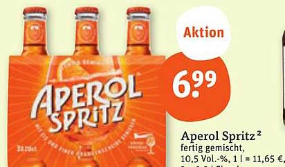 Aperol Spritz - fertig gemischt, 10,5 Vol.-%, 1 l = 11,65 €