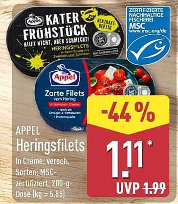 APPel Heringsfilets in Creme - 200 g Dose