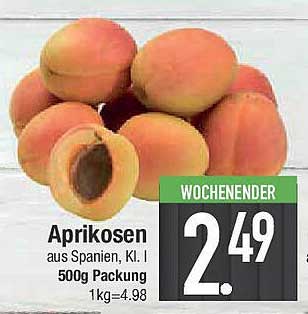 Aprikosen aus Spanien, 500g Packung
