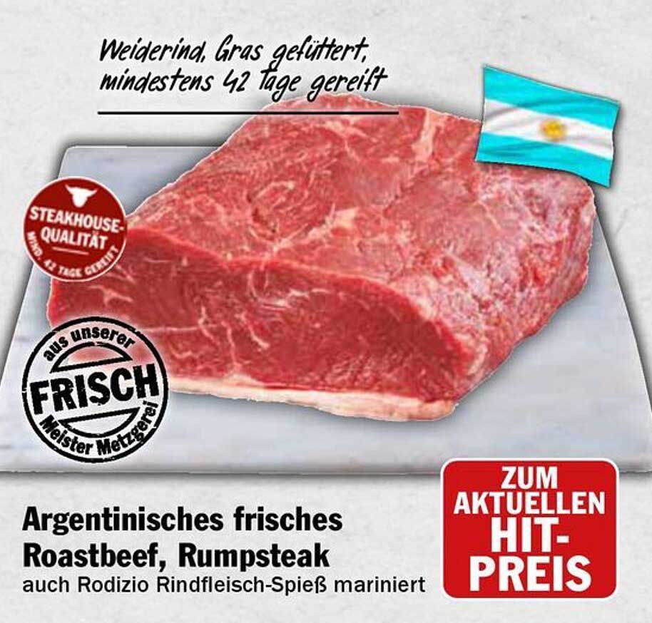 Argentinisches frisches Roastbeef, Rumpsteak