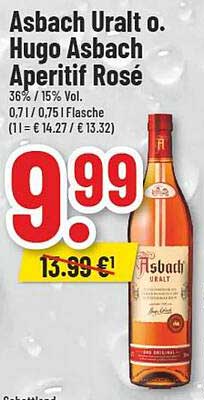 Asbach Uralt o. Hugo Asbach Aperitif Rosé