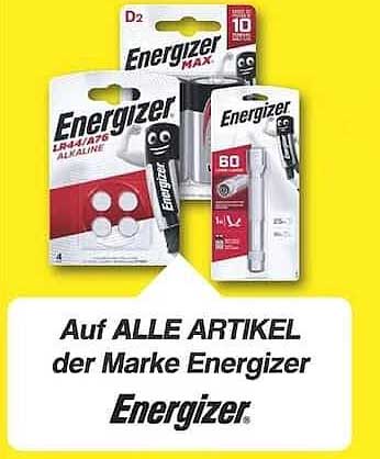 Auf ALLE ARTIKEL der Marke Energizer