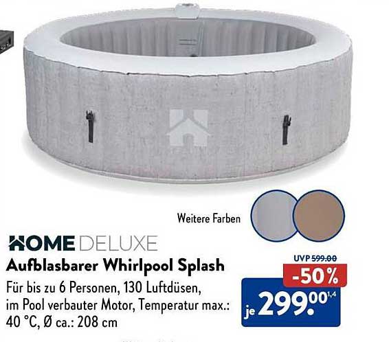 Aufblasbarer Whirlpool Splash - HOME DELUXE