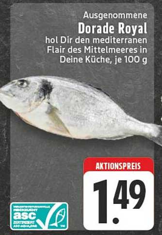Ausgenommene Dorade Royal, hol Dir den mediterranen Flair des Mittelmeeres in Deine Küche, je 100 g