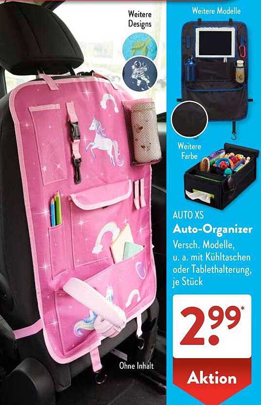 AUTO XS Auto-Organizer, versch. Modelle, u. a. mit Kühltaschen oder Tablet-Halterung, je Stück