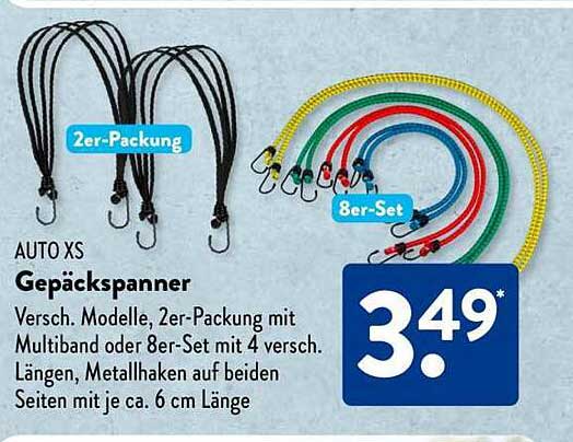 AUTO XS Gepäckspaner – 2er-Packung und 8er-Set
