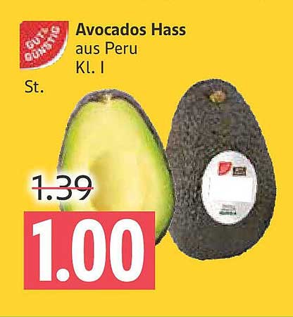 Avocados Hass aus Peru Kl. I