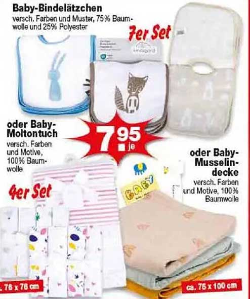 Baby-Bindelätzchen, Baby-Moltontuch oder Baby-Musselindecke