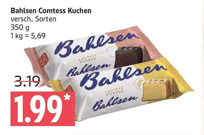 Bahlsen Comtess Kuchen 350 g - verschiedene Sorten