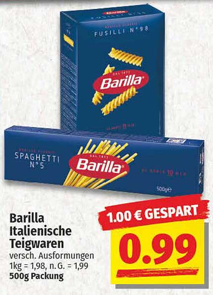 Barilla Italienische Teigwaren - 500g Packung