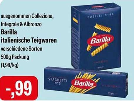 Barilla italienische Teigwaren – verschiedene Sorten 500g Packung