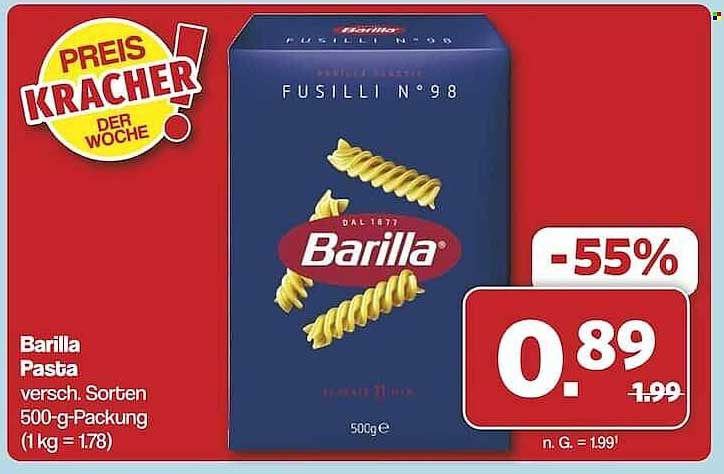 Barilla Pasta Fusilli N°98 500 g für nur 0,89 €