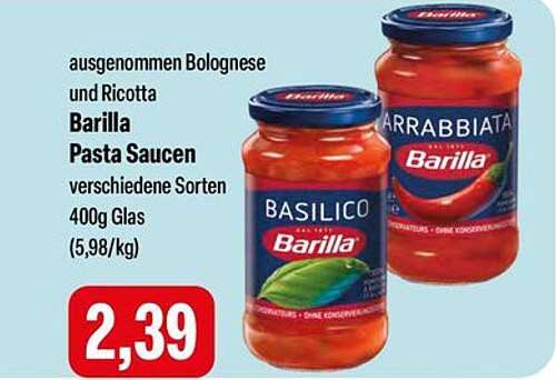 Barilla Pasta Saucen verschiedene Sorten 400g Glas