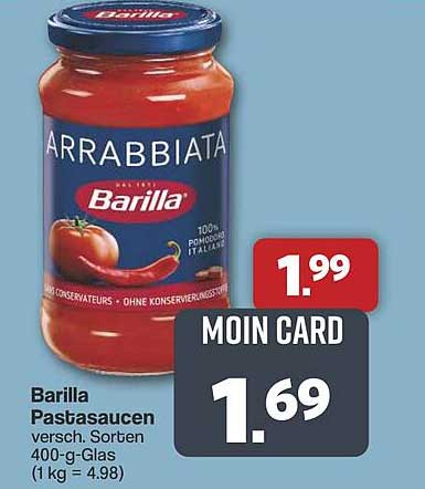 Barilla Pastasaucen verschiedene Sorten 400-g-Glas