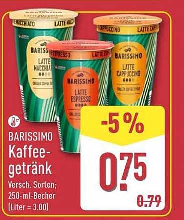BARISSIMO Kaffeegetränk 250-ml-Becher, Verschiedene Sorten