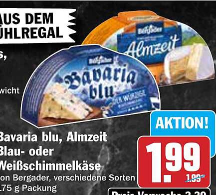 Bavaria blu, Almzeit Blau- oder Weißschimmelkäse, 175 g Packung