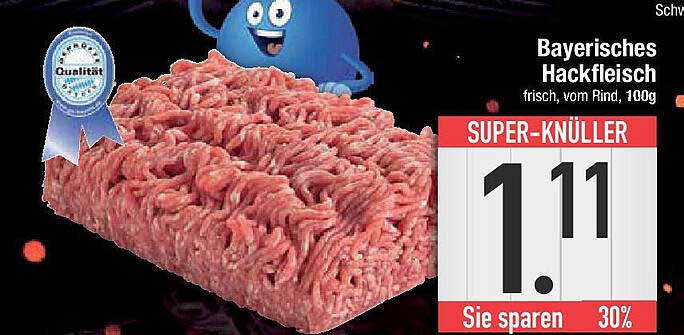 Bayerisches Hackfleisch frisch, vom Rind, 100g