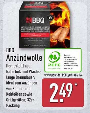 BBQ Anzündwolle 32er-Packung