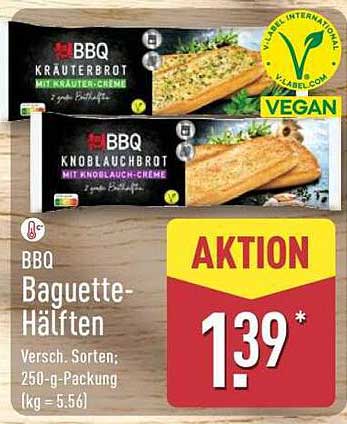 BBQ Baguette-Hälften mit Kräuter- und Knoblauch-Crème, 250-g-Packung