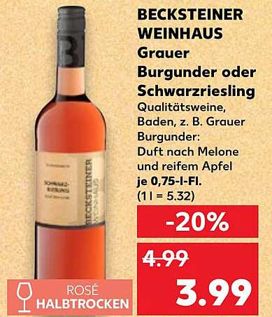 BECKSTEINER WEINHAUS Grauer Burgunder oder Schwarzriesling - Rosé Halbtrocken