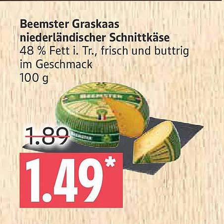 Beemster Graskaas niederländischer Schnittkäse 100 g
