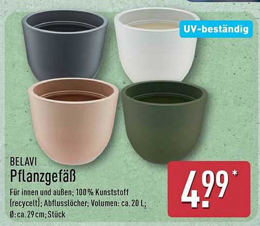 BELAVI Pflanzgefäß für drinnen und draußen