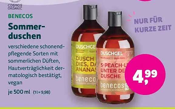 BENECOS Sommarduschen - Duschgel mit verschiedenen Düften