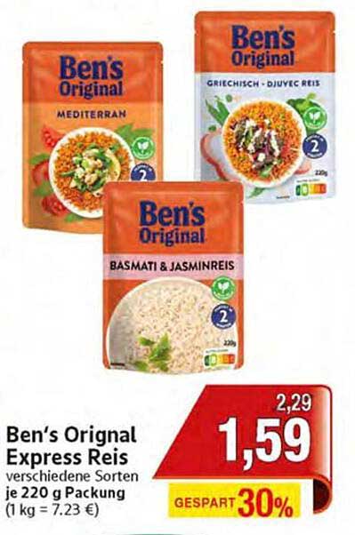 Ben's Original Express Reis - Verschiedene Sorten je 220 g Packung