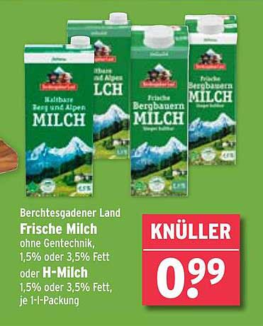 Berchtesgadener Land Frische Milch 1,5% oder 3,5% Fett
