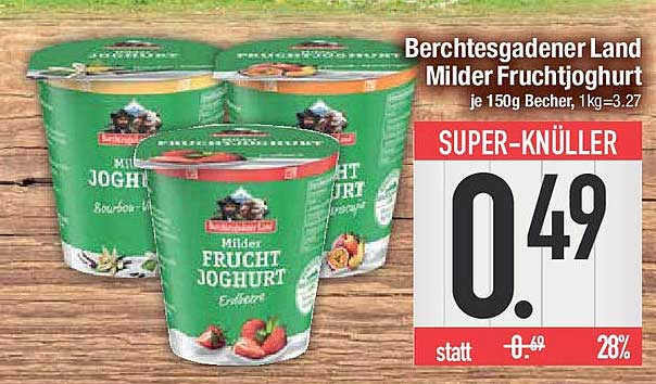 Berchtesgadener Land Milder Fruchtjoghurt je 150g Becher